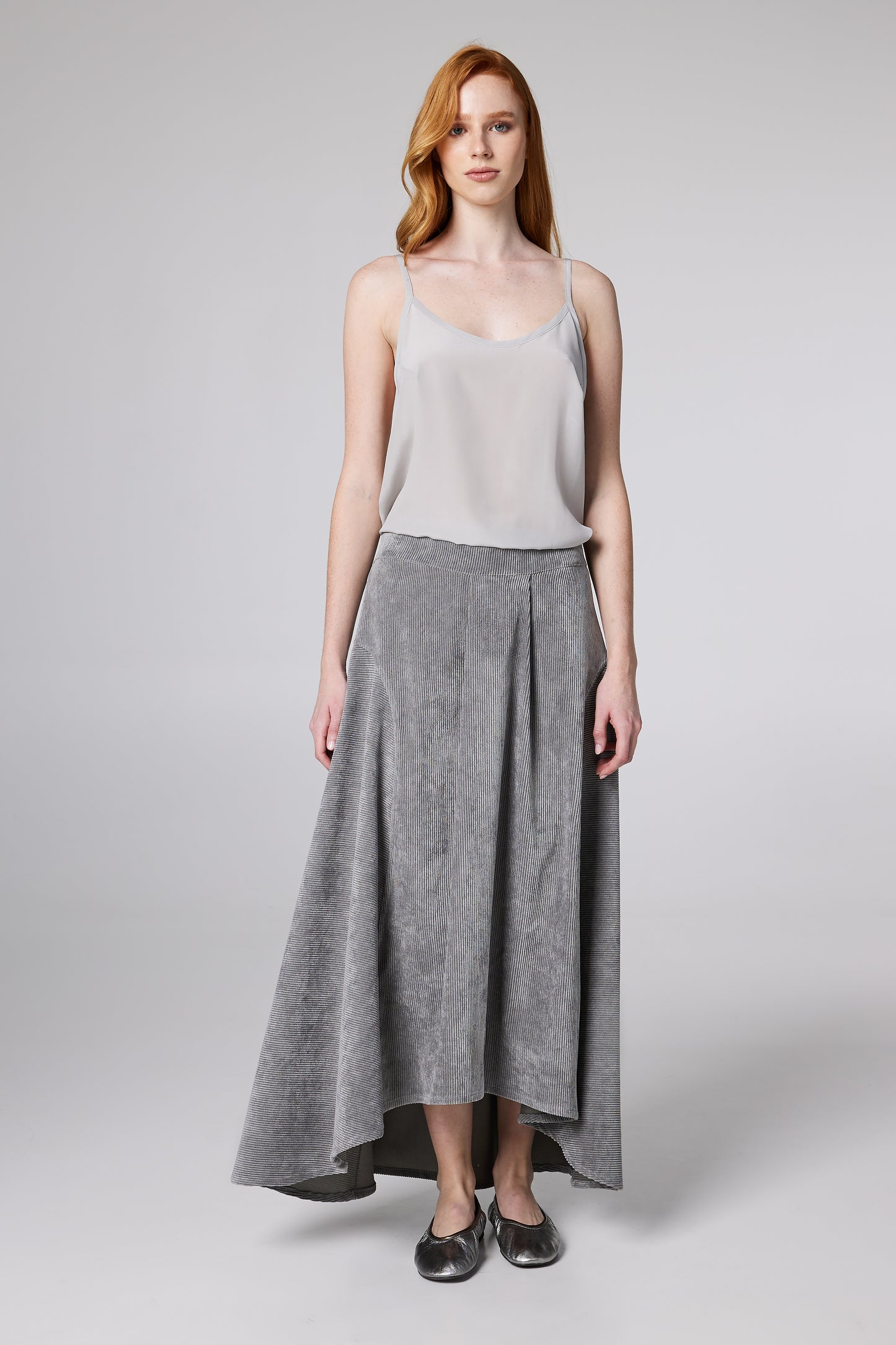 Corduroy High-low Maxi Skirt