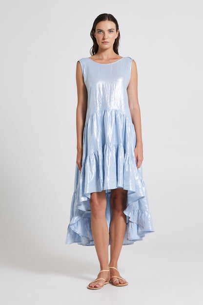 High-Low Sleeveless Linen Dress
