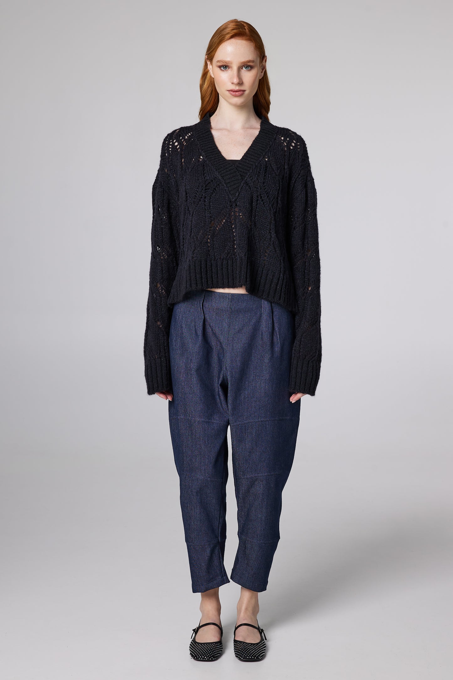 Knitwear Sweater With Long Sleeves And Lace Back
