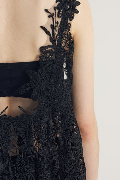 Long Lace Dress With Open Back