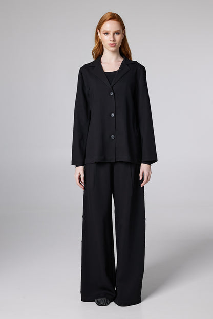 Blazer With Buttons And Lapel Collar