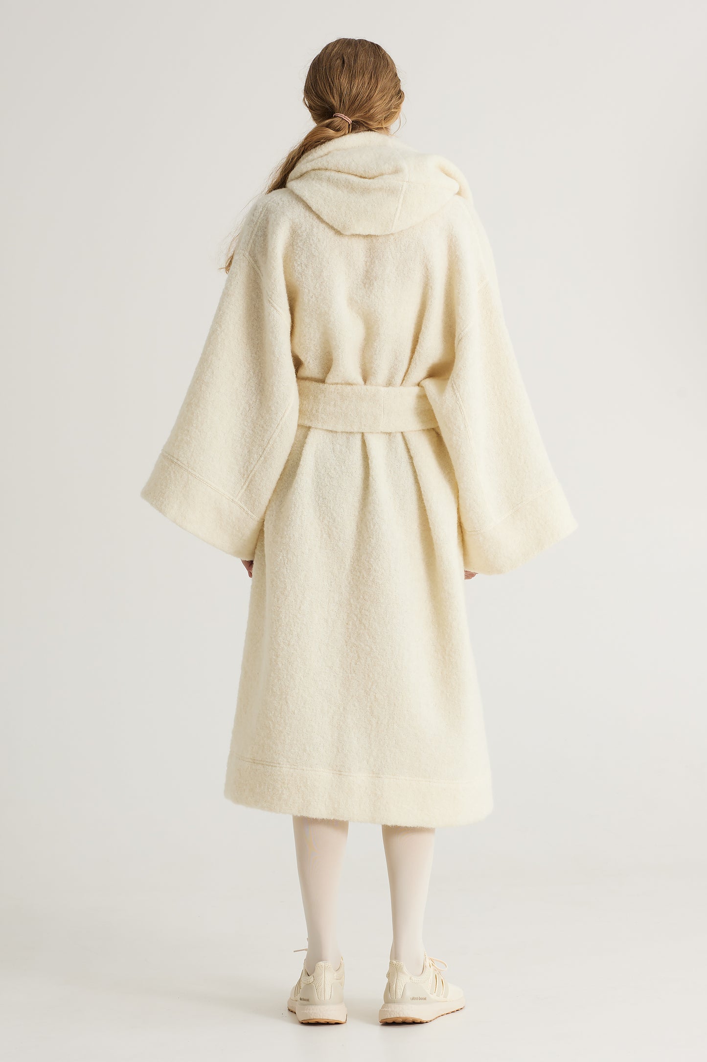 Long Wool Coat With Waist Band
