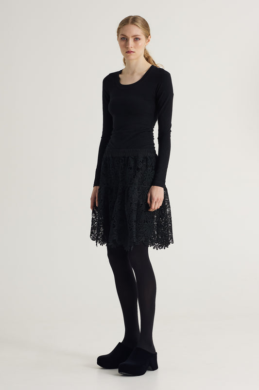 Lace Skirt With Silk Elastic Waistband