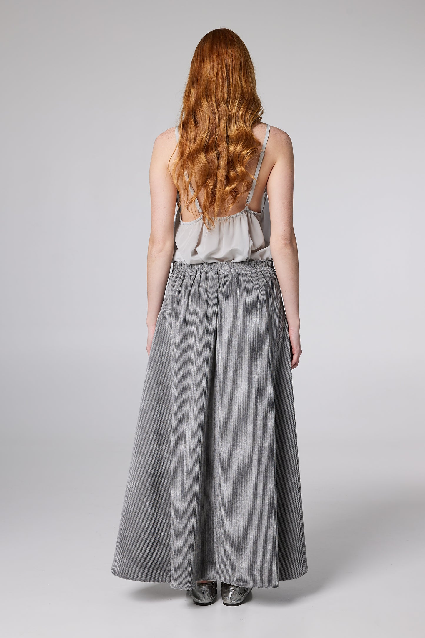 Corduroy High-low Maxi Skirt