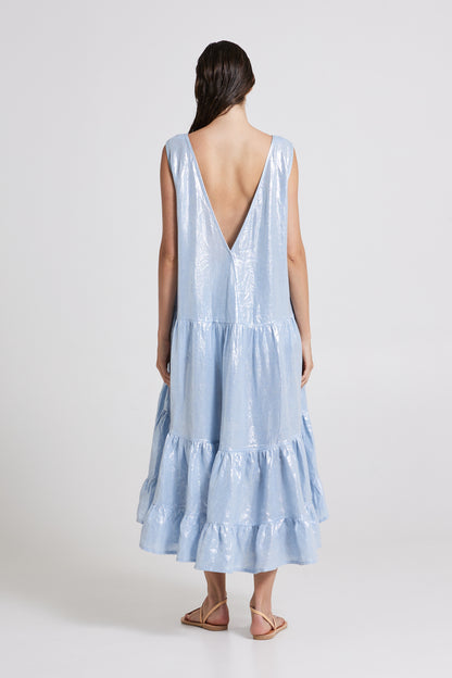 High-Low Sleeveless Linen Dress