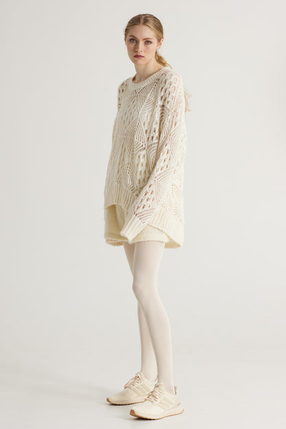 Wool Knitwear Blouse With Long Sleeves