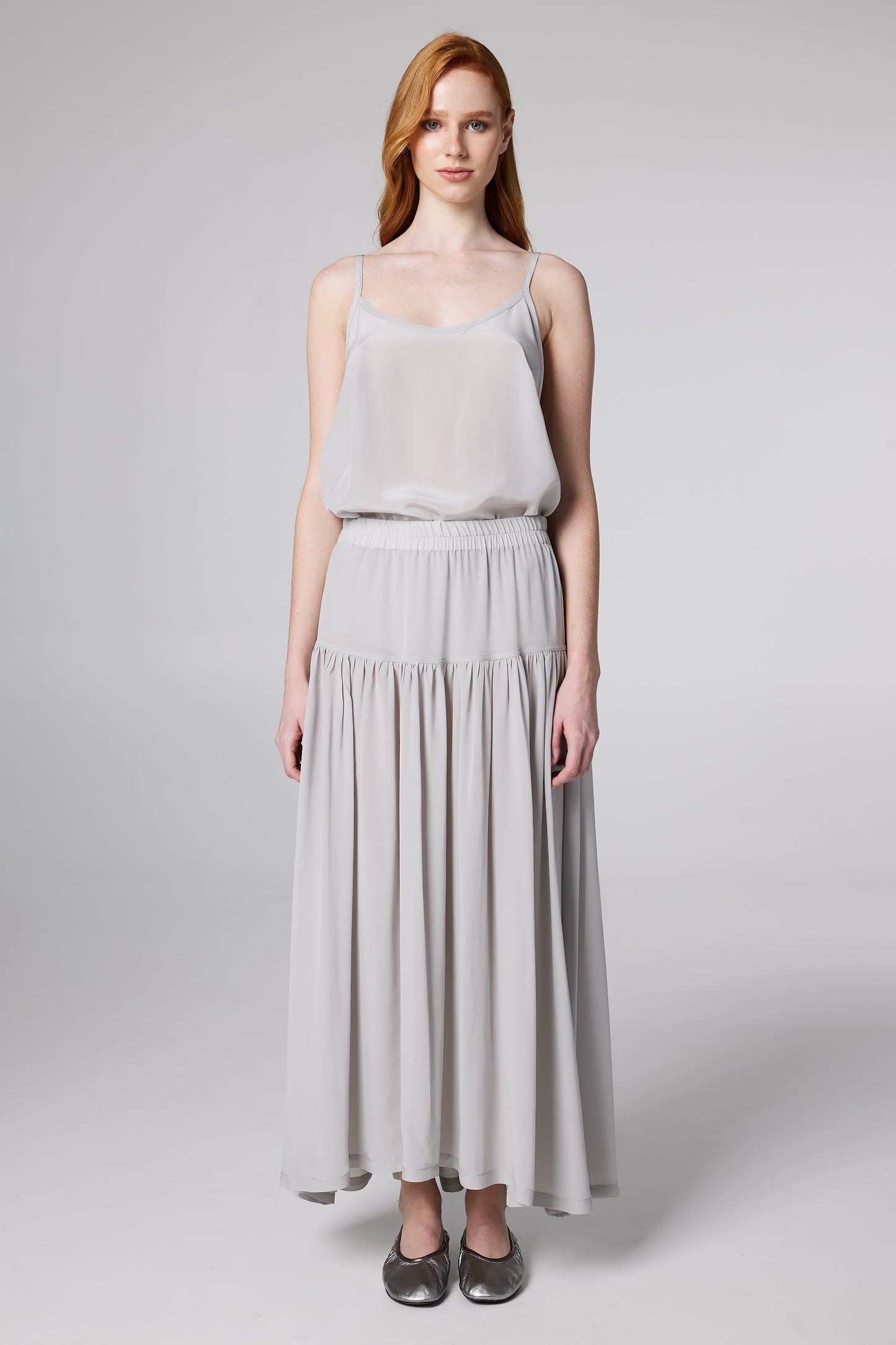 Silk High-low Maxi Skirt