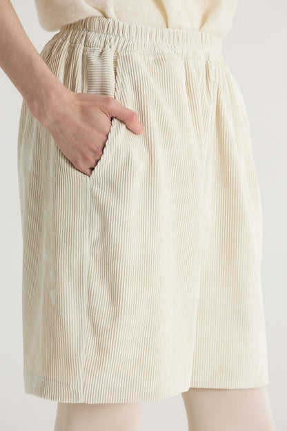 Corduroy Shorts With Pockets