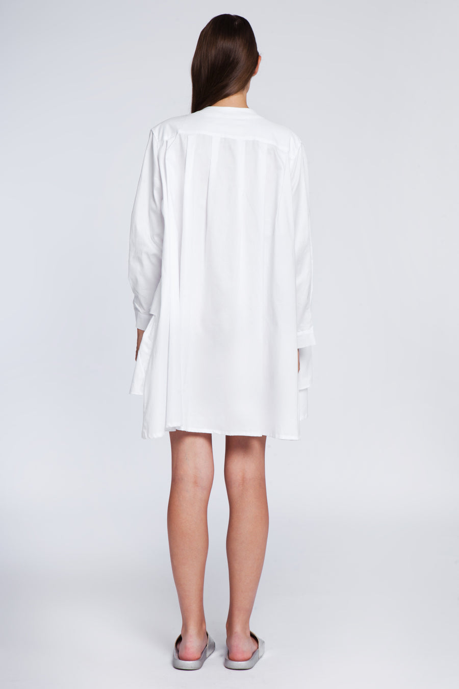 Wide short cotton dress
