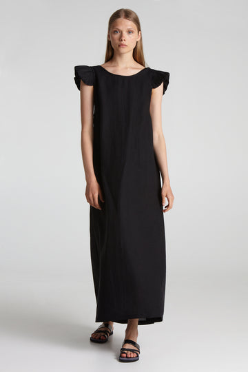 Silver leather stripes dress