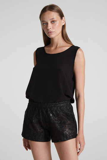 Leather shorts