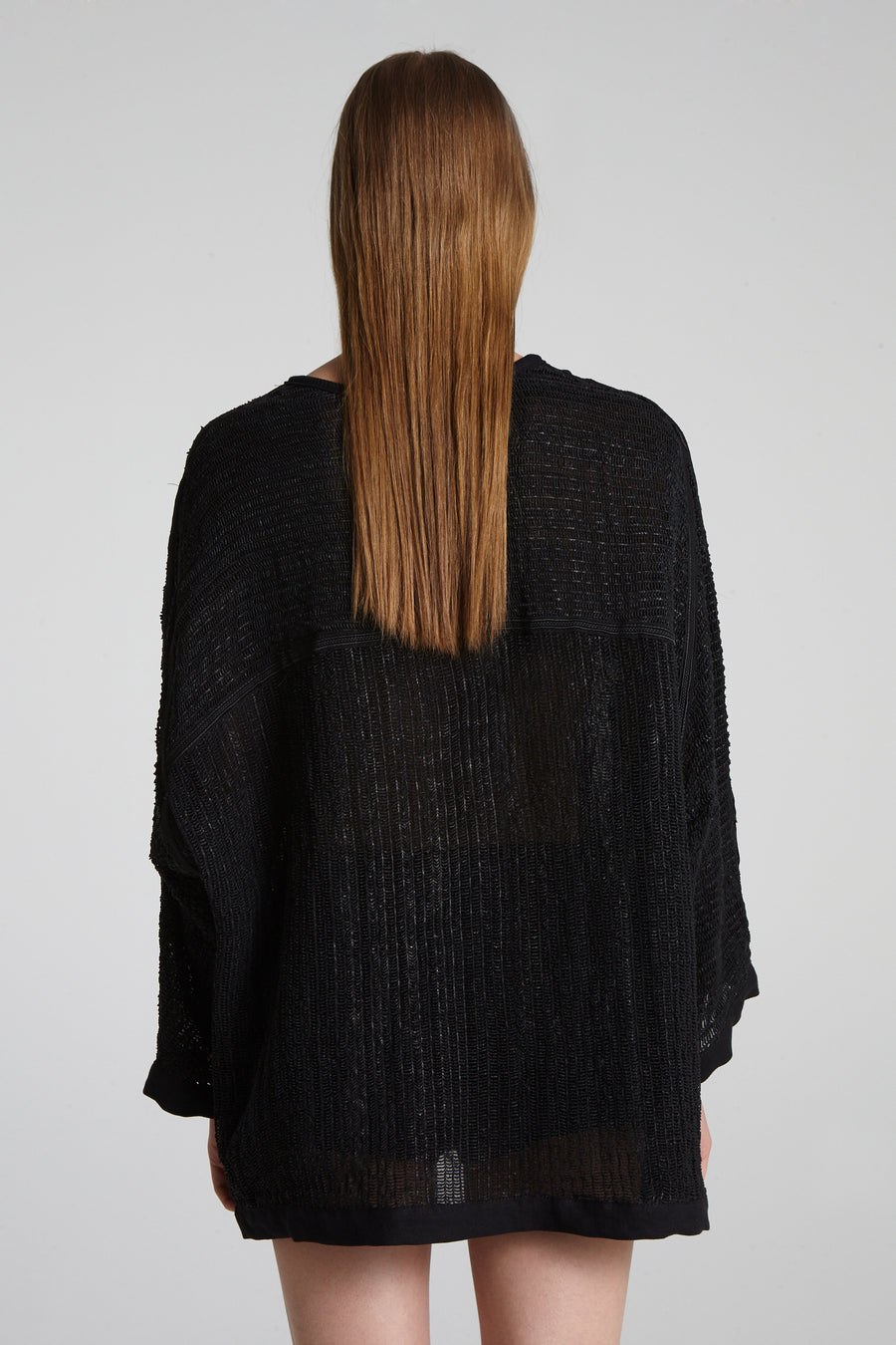 Laser cut leather blouse