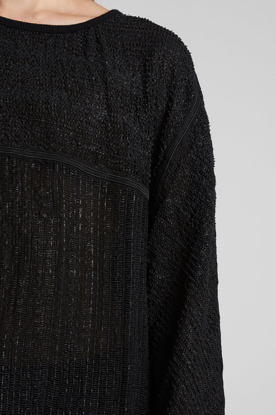 Laser cut leather blouse