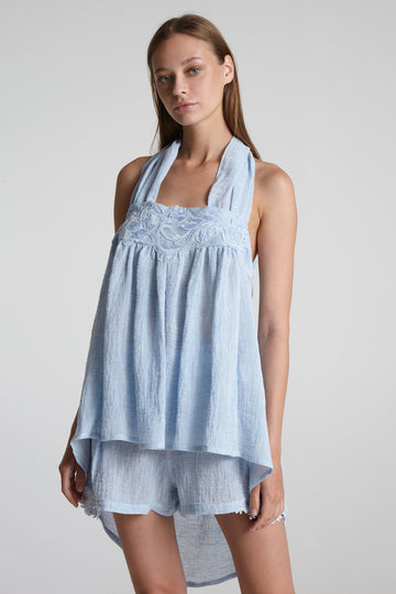 Open back knot top