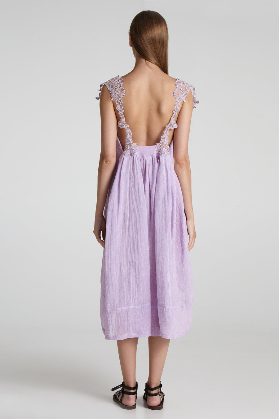 Lace open back dress