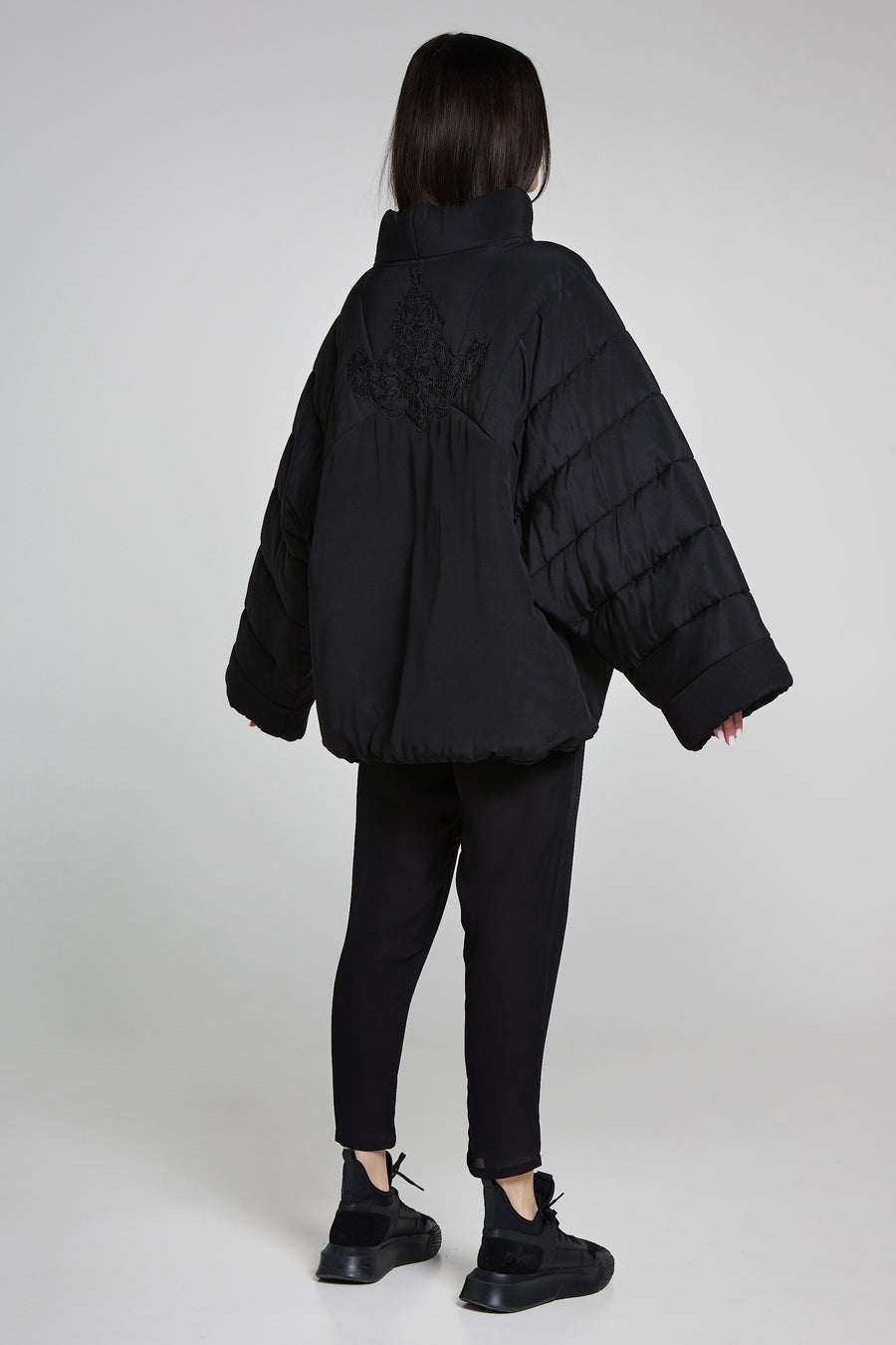 Wide silk puffy blouse