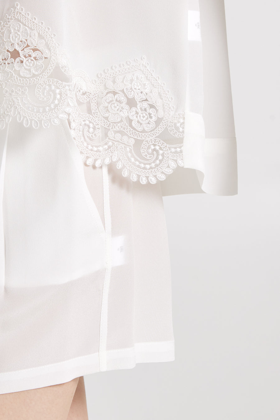 Silk Blouse With Lace