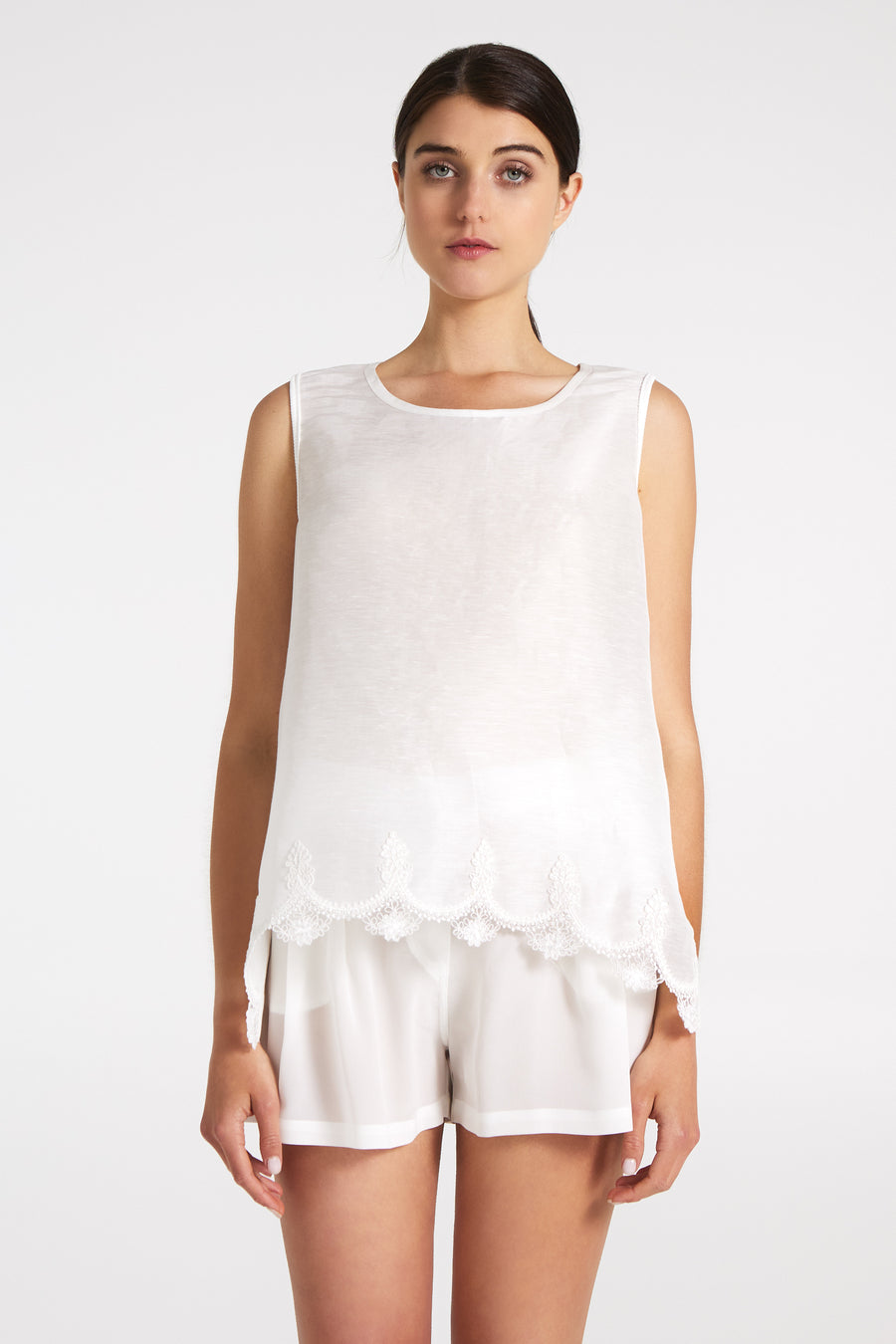 Linen And Lace Top