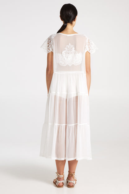 Transparent silk dress