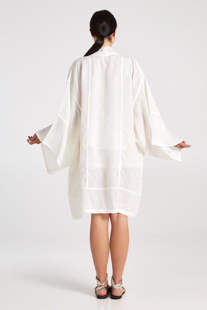 Linen midi kimono