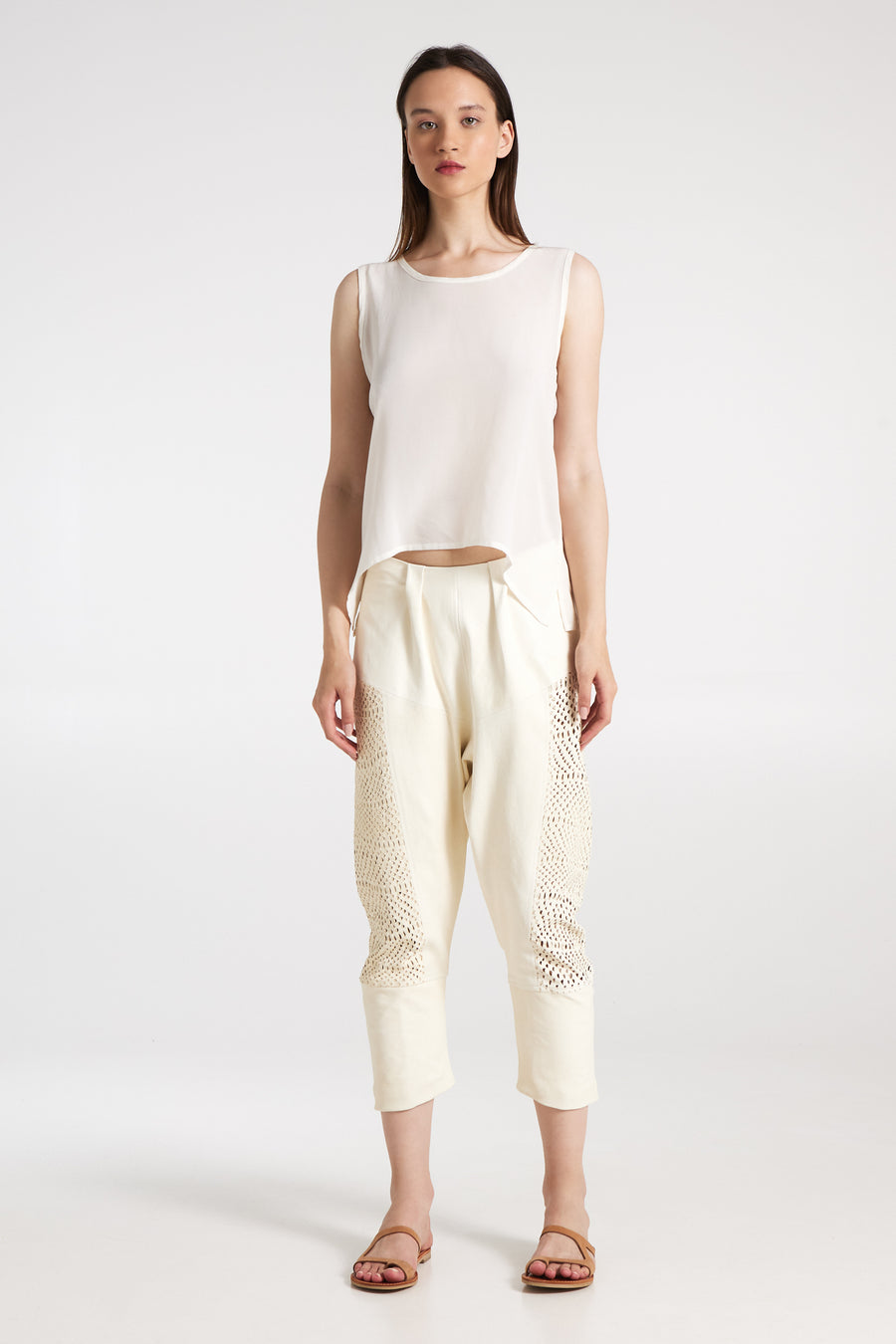 Leather ankle pants