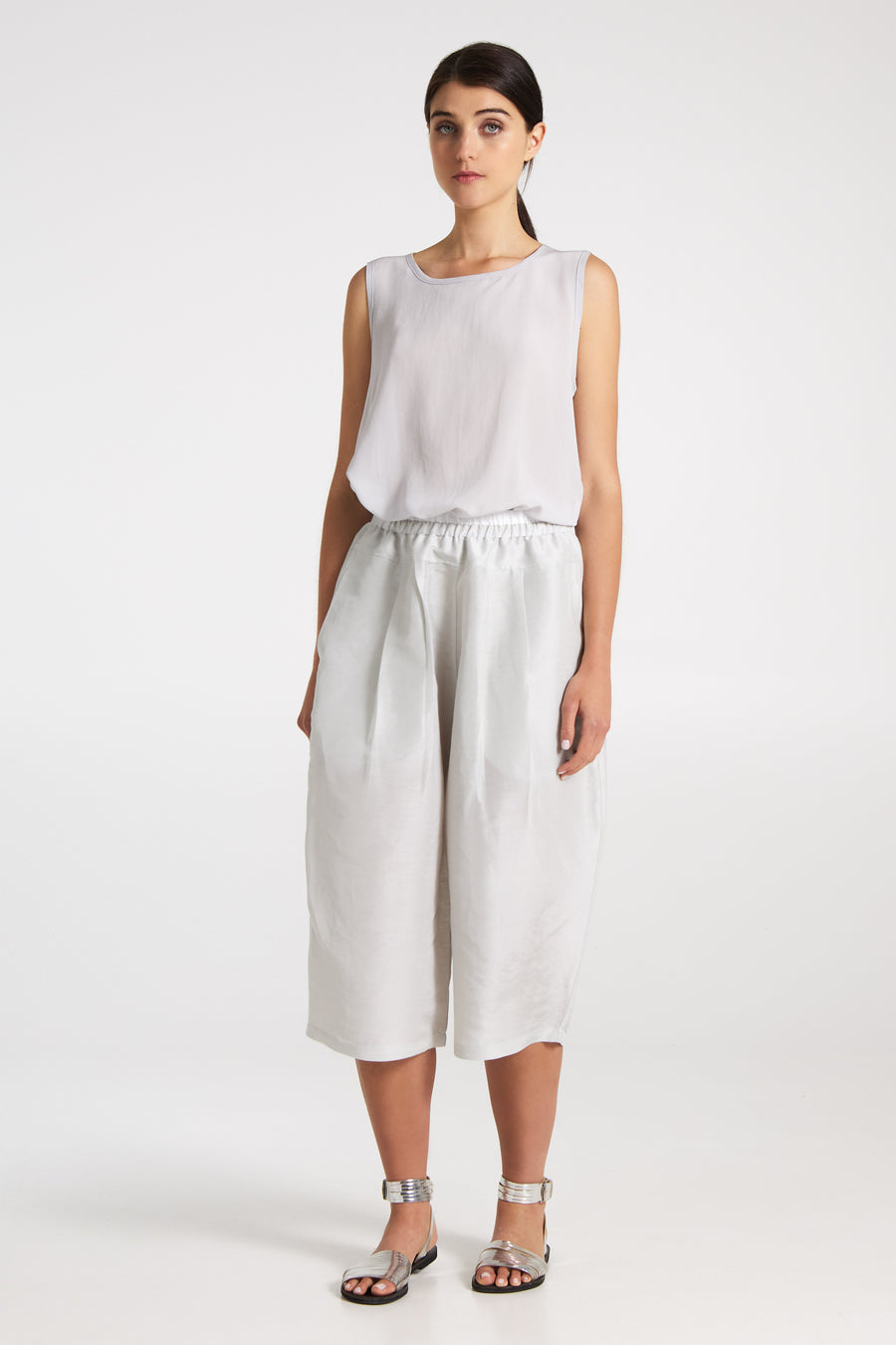 Ankle silk and linen pants
