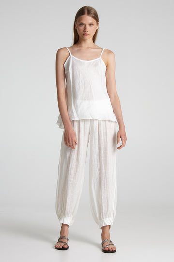 Linen sheer ankle trousers